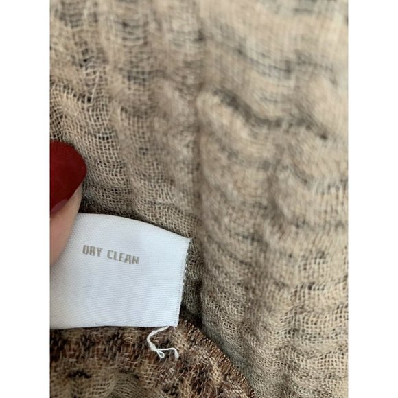 Charter Club Soft Wool Scarf Wrap 25”x 68” Brown Floral Appliqué - Picture 5 of 6